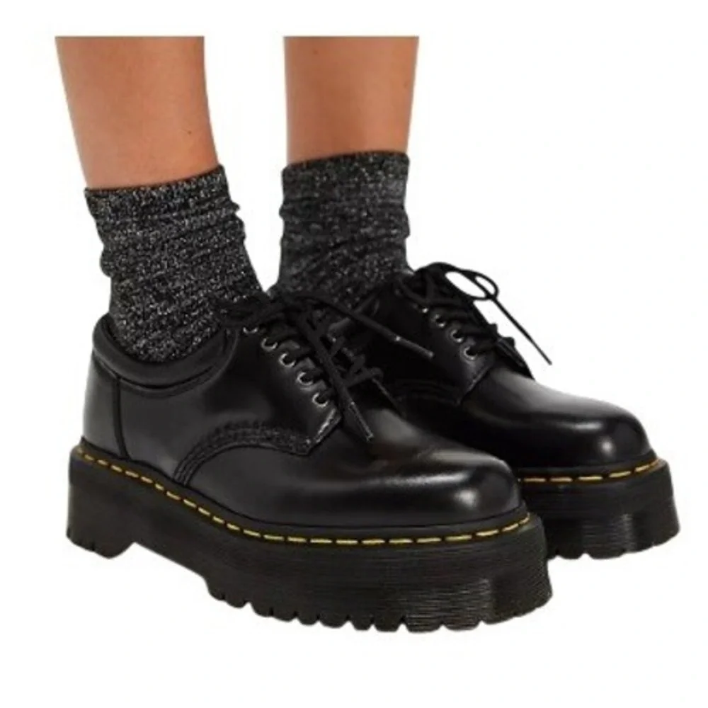 Free People M5/W6 Black‎ Dr. Martens 8053 Quad Oxford Platform Loafers